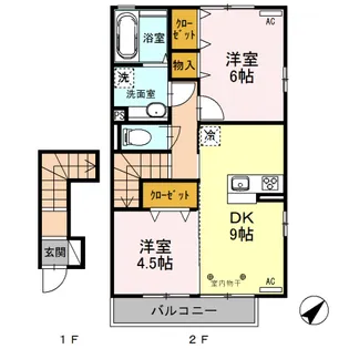 ウィステリアイズミ【2階】の間取り