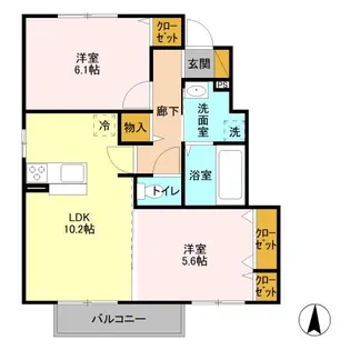 グレイスコート岡本 B【1階】の間取り