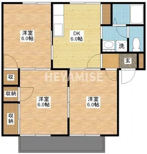 サンハイツ平山B【1階】の間取り