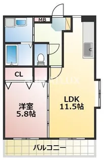 熊本県熊本市東区小山2【マンション】の間取り