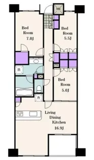 ザ・パークハウス市谷加賀町レジデンス【7階】の間取り
