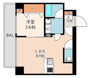 1LDKの間取り画像