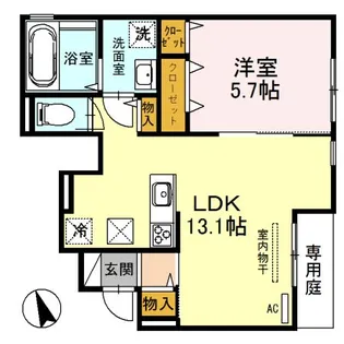 兵庫県三木市志染町西自由が丘1【アパート】の間取り