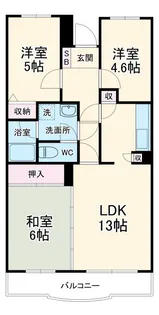 エスポワール文ヶ岡【2階】の間取り