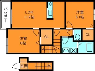レイクサイドヴィラ王寺【2階】の間取り