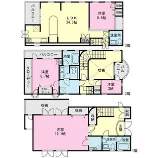 神奈川県横浜市中区山手町【一戸建】の間取り