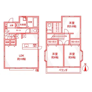 神奈川県横浜市都筑区茅ケ崎東1【一戸建】の間取り