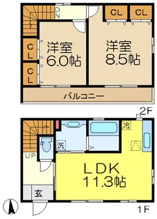 神奈川県横浜市金沢区釜利谷西1【一戸建】の間取り