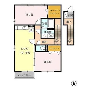 ジュネスなかじま F【2階】の間取り