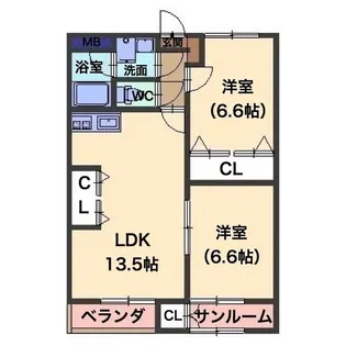 アンビション・グランデII【5階】の間取り