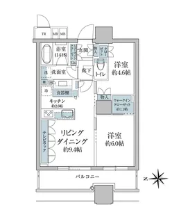 パークシティ大崎 ザ タワー【22階】の間取り