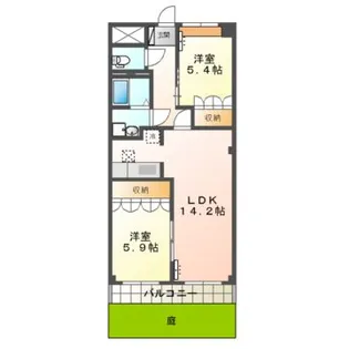 ボルベール水沢【2階】の間取り