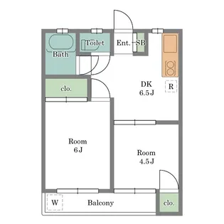 桔梗ハウス【2階】の間取り