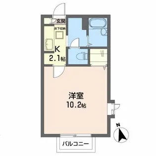KSフラットA【1階】の間取り
