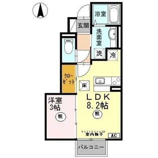 フリーデン大宮【1階】の間取り