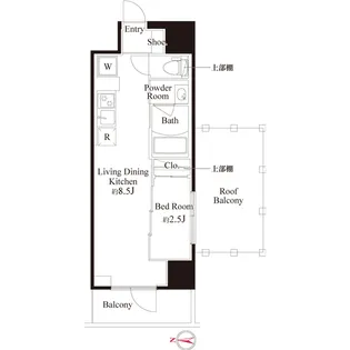 ハーモニーレジデンス東京武蔵関WS【11階】の間取り