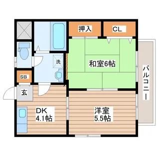 タスミア・ハイツ【1階】の間取り