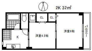 マンションエイト【2階】の間取り
