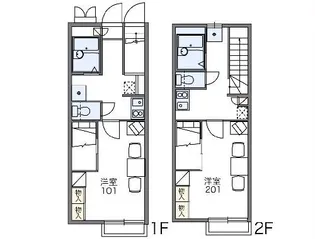 レオパレスアンビシャス【2階】の間取り