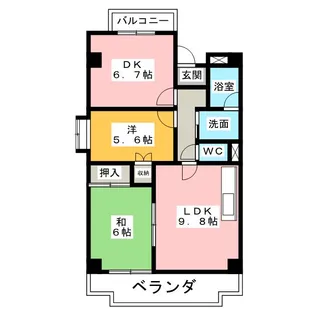 ハイネス相川【5階】の間取り