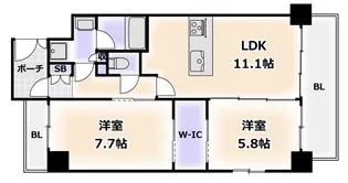 南海グランドコート阿倍野【4階】の間取り