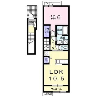プリムローズ II B【2階】の間取り