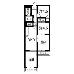 ヒラボウマンション富洲原【5階】の間取り