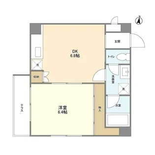 ヨツギサンエムコーポ【1階】の間取り