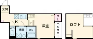 蛍池ヒルズ リン【1階】の間取り