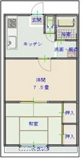 こうげんハイツ【2階】の間取り