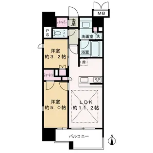 リビオレゾン南森町【9階】の間取り