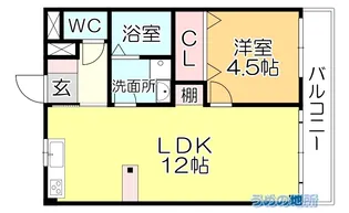 アザレアハイツ蒲池【3階】の間取り