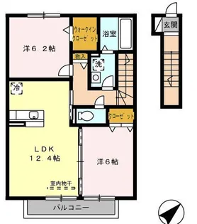 ハイツ アムール A【2階】の間取り