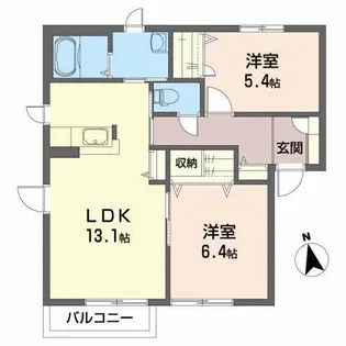 シャーメゾンウィステリアA【2階】の間取り