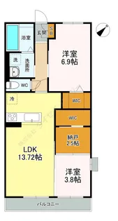 マイプレイス庚午【1階】の間取り