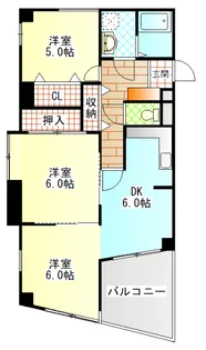 ベルデュール蛍田【3階】の間取り