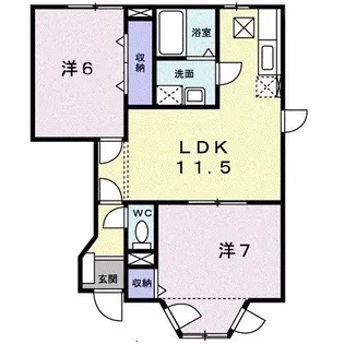 グリーングラスB【1階】の間取り