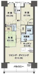 ウェリス南持田風香館【14階】の間取り