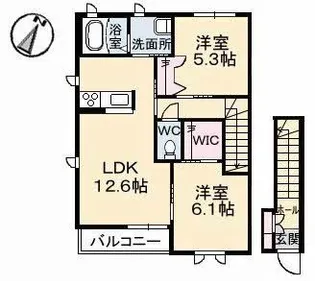アローゼ A棟【2階】の間取り