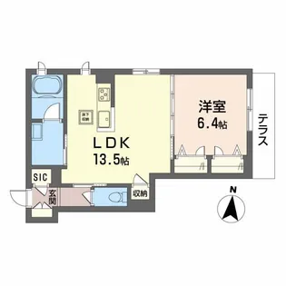 エルブ・ダムール春木【1階】の間取り
