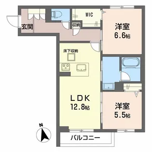 グランディア古川【1階】の間取り