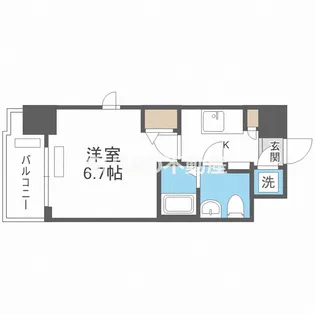 レジュールアッシュ梅田ネクス【2階】の間取り