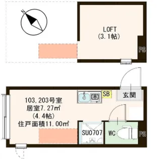 S.T Riverside【2階】の間取り