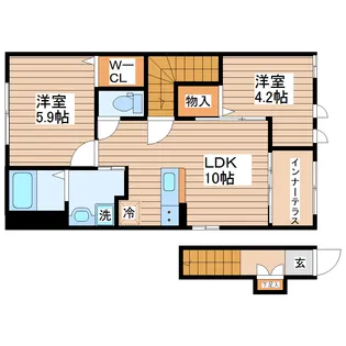 クレストコート【2階】の間取り