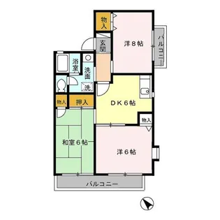 グランドサン 壱弐参伍番館【2階】の間取り