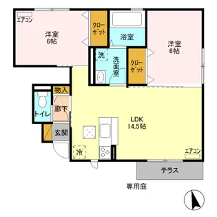 カーサ金吹 A【1階】の間取り