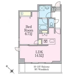 リージア西新宿O-PLACE【9階】の間取り