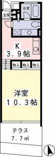 Hi-ROOMS桜上水A【1階】の間取り