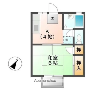 パナハイツクラタA【1階】の間取り