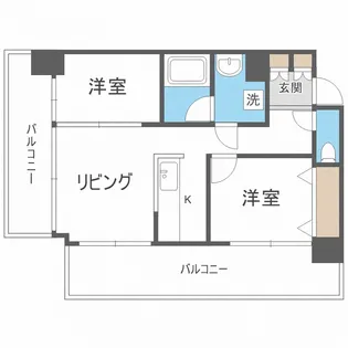 KDXレジデンス菊水四条【2階】の間取り